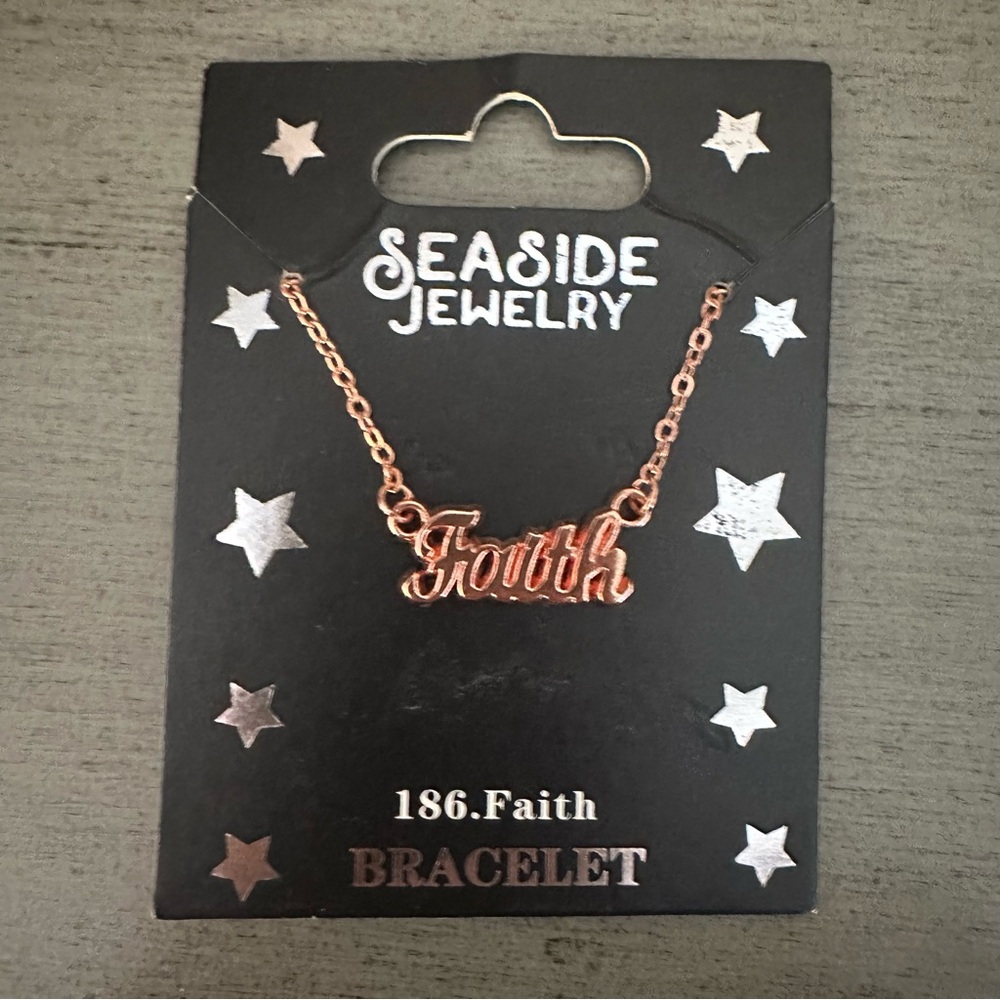 Seaside Jewelry, Rose Gold Colored 'Faith' Bracelet